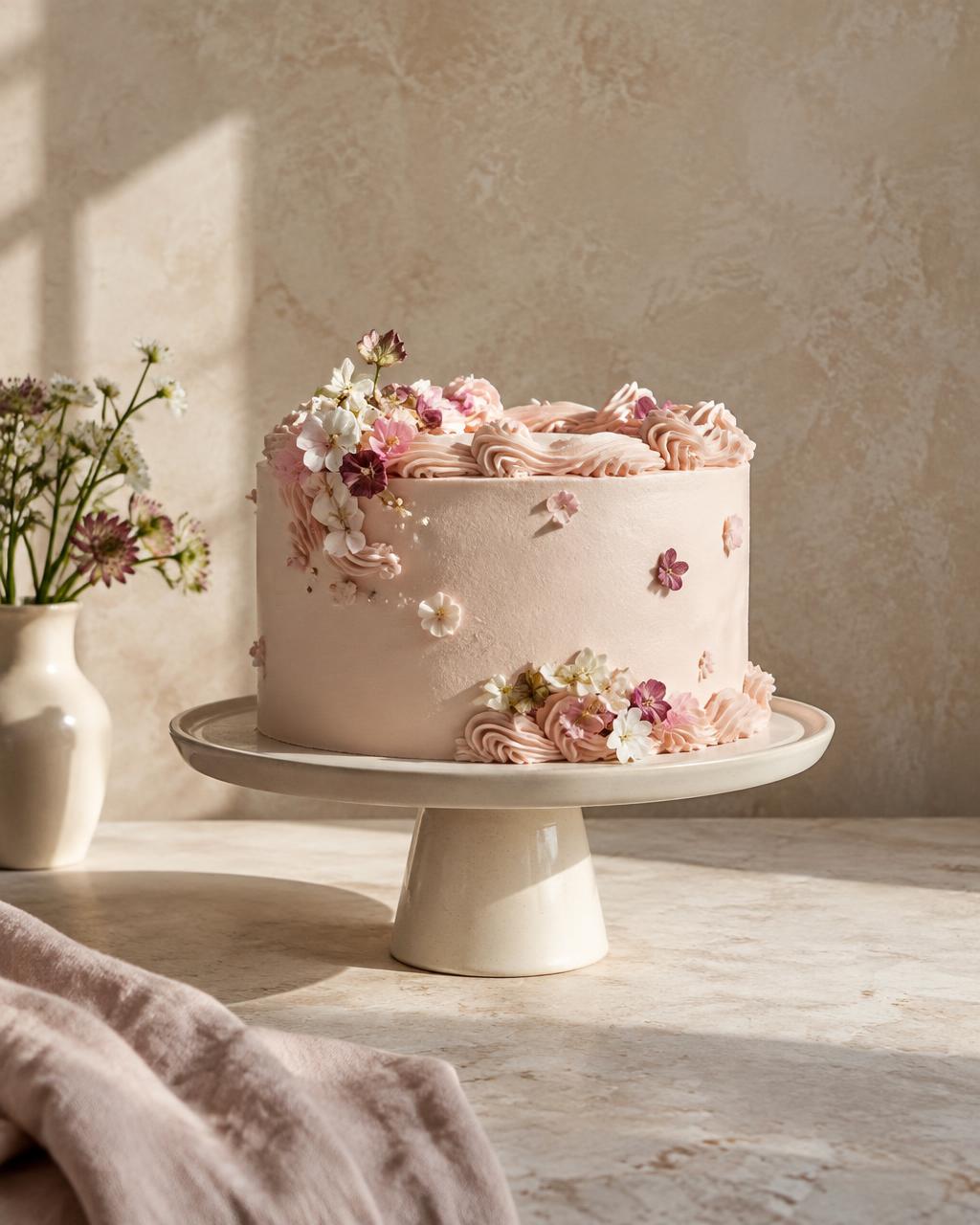 Torta personalizzata decorata con fiori