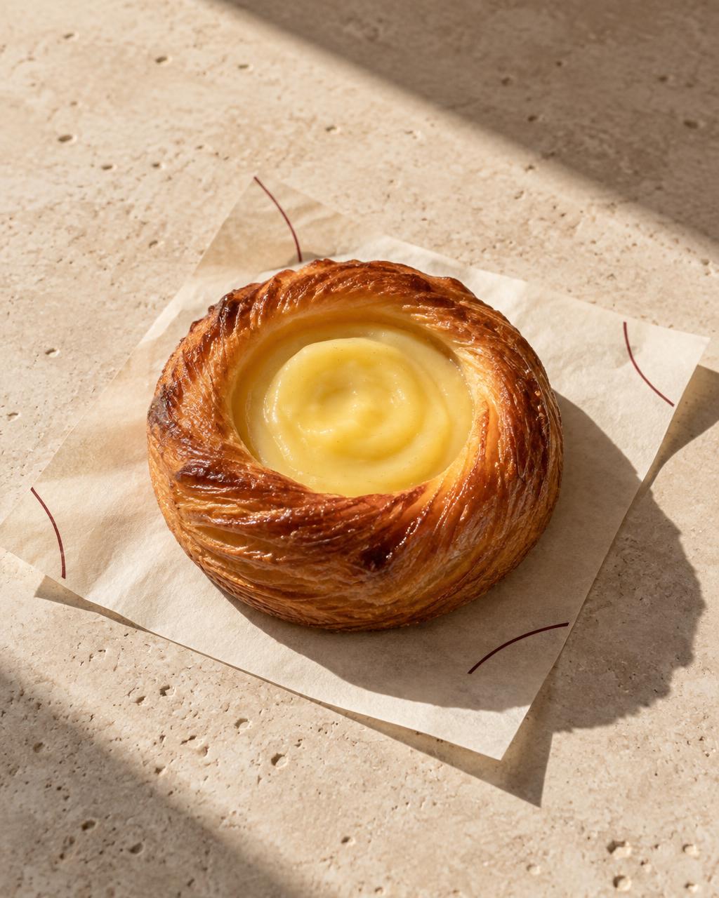 Sfogliato dorato con crema